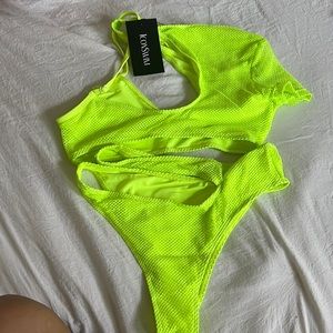 Brand new neon yellow bikini two piece